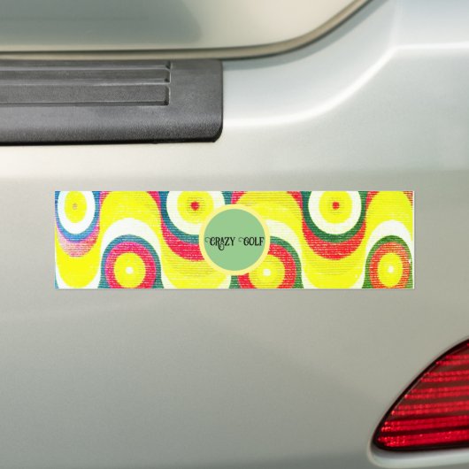 AUTO STICKER LABEL CRAZY GOLF STIJL (Op auto)