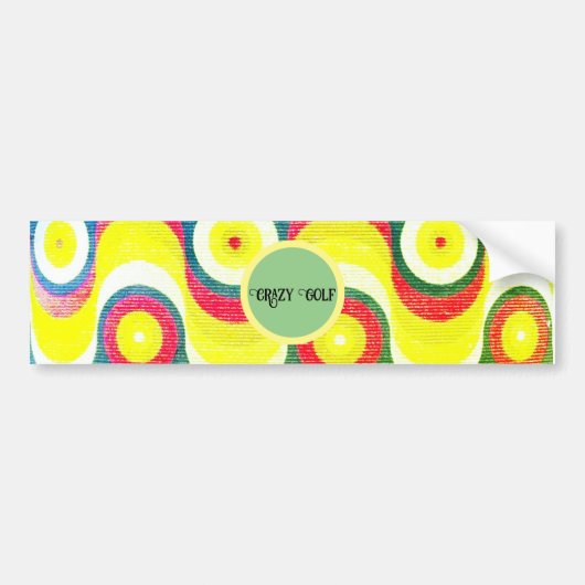 AUTO STICKER LABEL CRAZY GOLF STIJL (Voorkant)
