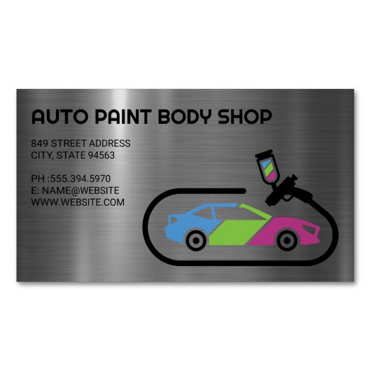 Auto Support | Car Paint Jobs Magnetisch Visitekaartje (Voorkant)