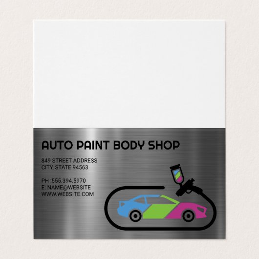 Auto Support | Car Paint Jobs Visitekaartje (Buitenkant ongevouwen)