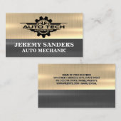Auto Tech Automotive Logo | Metallic Visitekaartje (Voorkant / Achterkant)