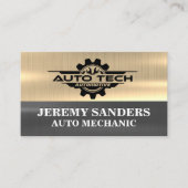 Auto Tech Automotive Logo | Metallic Visitekaartje (Voorkant)