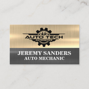 Auto Tech Automotive Logo   Metallic Visitekaartje