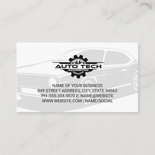 Auto Tech Mechanics | Autohersteldiensten Visitekaartje (Achterkant)