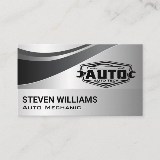 Auto Tech Repair Services | Gray Visitekaartje (Voorkant)