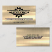 Auto Tech Wrenches Gear Mechanic | goudmetaal Visitekaartje (Voorkant / Achterkant)