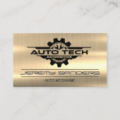 Auto Tech Wrenches Gear Mechanic | goudmetaal Visitekaartje (Voorkant)