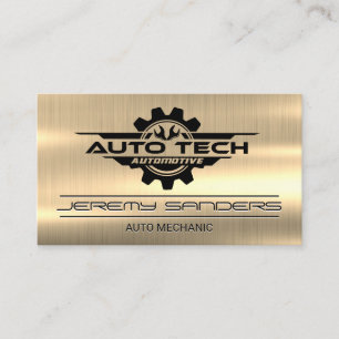 Auto Tech Wrenches Gear Mechanic   goudmetaal Visitekaartje