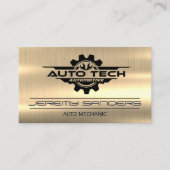 Auto Tech Wrenches Logo | goudmetaal Visitekaartje (Voorkant)