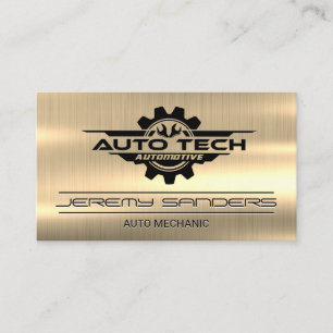Auto Tech Wrenches Logo   goudmetaal Visitekaartje