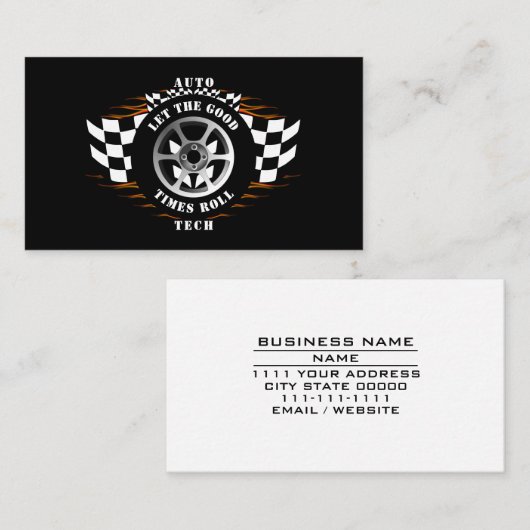 Auto-technicus Mechanic Car Sales Parts Service Visitekaartje (Voorkant / Achterkant)