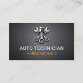 Auto Technicus Tech Monteur Metallisch Visitekaartje (Voorkant)