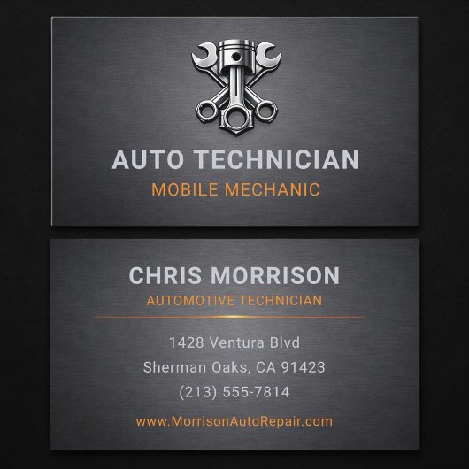 Auto Technicus Tech Monteur Metallisch Visitekaartje