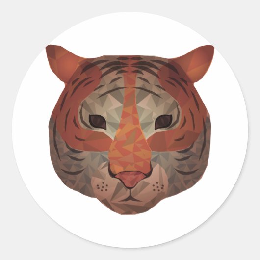 Auto tijger ronde sticker (Voorkant)