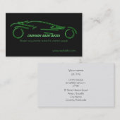 Auto-trade auto's - Groen Sportscar op zwarte sjab Visitekaartje (Voorkant / Achterkant)