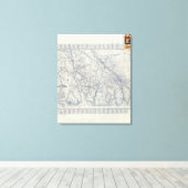 Auto Trails Map 2 van Rand McNally Officiële 1925 Canvas Afdruk (Insitu (Houten vloer))