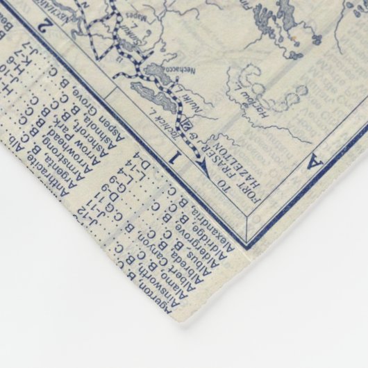 Auto Trails Map 2 van Rand McNally Officiële 1925 Fleece Deken (Hoek)