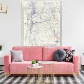 Auto Trails Map bij Rand McNally Officieel 1925 Canvas Afdruk (Insitu (Woonkamer))