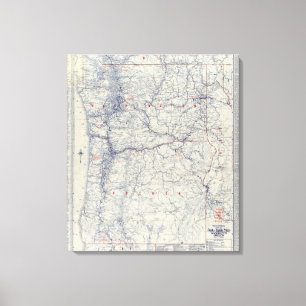 Auto Trails Map bij Rand McNally Officieel 1925 Canvas Afdruk