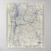 Auto Trails Map bij Rand McNally Officieel 1925 Poster (Voorkant)