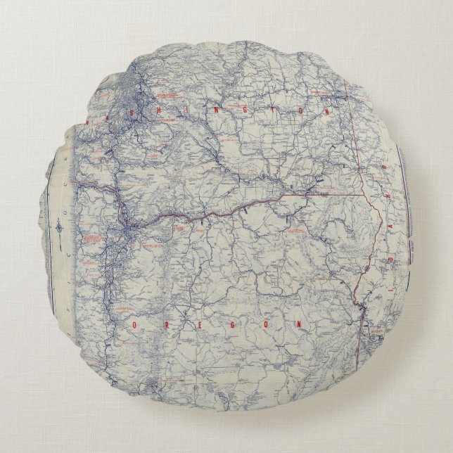 Auto Trails Map bij Rand McNally Officieel 1925 Rond Kussen (Voorkant)