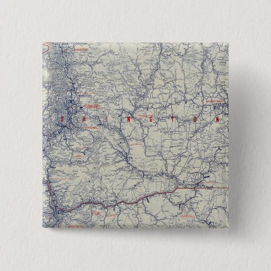 Auto Trails Map bij Rand McNally Officieel 1925 Vierkante Button 5,1 Cm (Voorkant)