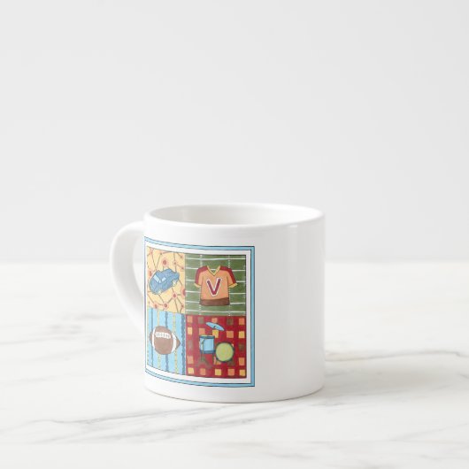 Auto, trui, voetbal en drumstel espresso kop (Links)