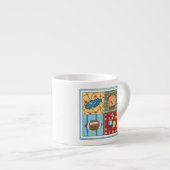 Auto, trui, voetbal en drumstel espresso kop (Voorkant rechts)