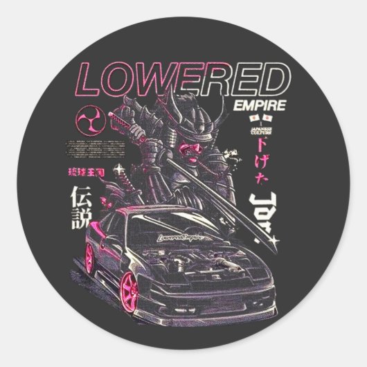 Auto Tuning Japanse cultuur Ronde Sticker (Voorkant)