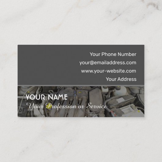 Auto-tuningexperts en raceprofessionals visitekaartje (Achterkant)