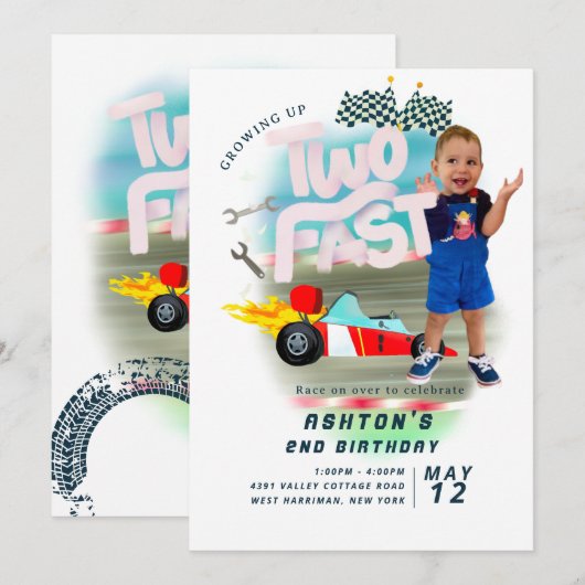 Auto twee snel kaart (Voorkant / Achterkant)