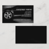 Auto Tyre Service Black Metal Automotive Kaart Visitekaartje (Voorkant / Achterkant)