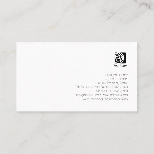 Auto Tyre Service Wielpictogram Donker geborsteld  Visitekaartje (Achterkant)