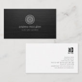 Auto Tyre Service Wielpictogram Donker geborsteld  Visitekaartje (Voorkant / Achterkant)