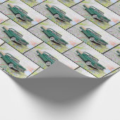  auto van 1955 op de wegenkaart cadeaupapier (Hoek)