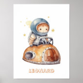 Auto van kleine astronaut  poster (Voorkant)