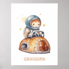 Auto van kleine astronaut poster