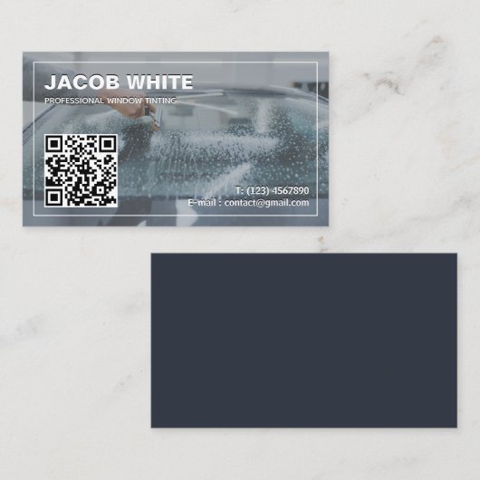 Auto Venster Tinting Custom QR Visitekaartje (Voorkant / Achterkant)