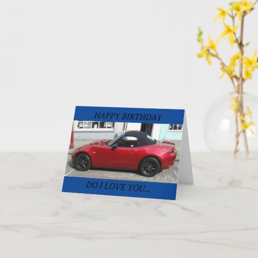 auto verjaardagskaart grap kaart (Gele Bloem)