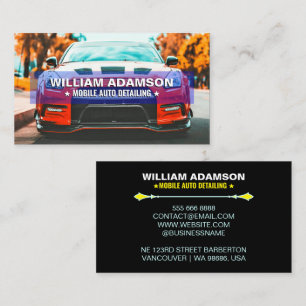 Auto Verkoop, Auto Reparatie, Zwart Auto Detailing Visitekaartje