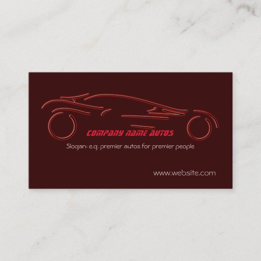Auto Verkoop Sportauto op luxe rood Visitekaartje (Voorkant)