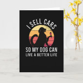 Auto Verkoopman Gift voor Auto Verkoper met Hond Kaart (Gele Bloem)