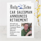Auto Verkoopman Retirement Kaart te personaliseren (Gele Bloem)