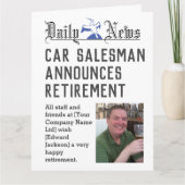 Auto Verkoopman Retirement Kaart te personaliseren (Voorkant)