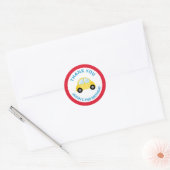 Auto Vervoer Verjaardag Dank u Favor Ronde Sticker (Envelop)