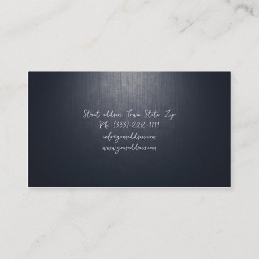 Auto Verzekering Donkerblauw Custom Monogram Visitekaartje (Achterkant)