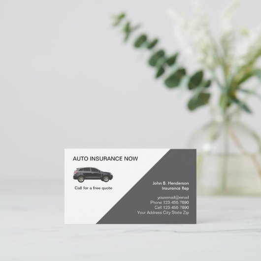 Auto verzekering Visitekaartjes (Staand voorkant)