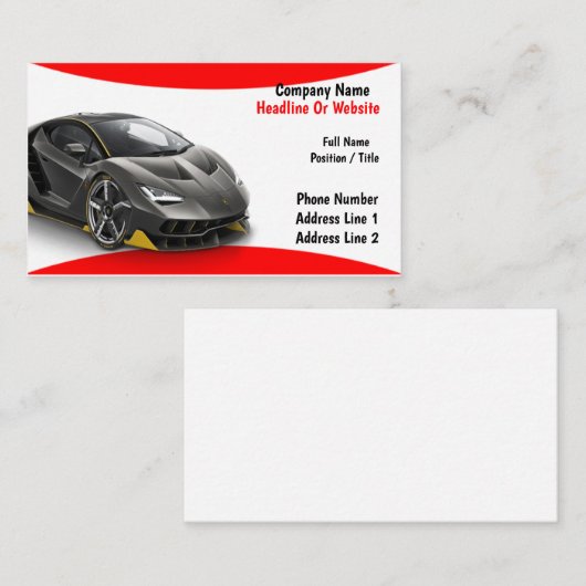 Auto Visitekaartje 102 (Voorkant / Achterkant)