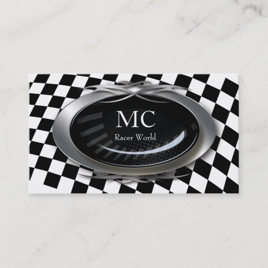Auto Visitekaartje Mechanic Racing Vlag Logo (Voorkant)
