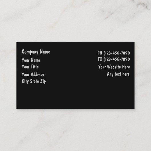 Auto Visitekaartjes (Achterkant)